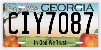 GA license plate CIY7087