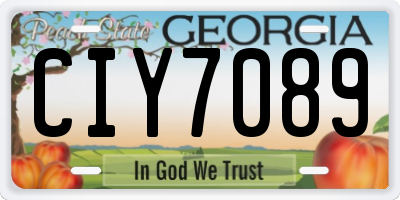 GA license plate CIY7089