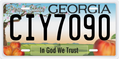GA license plate CIY7090