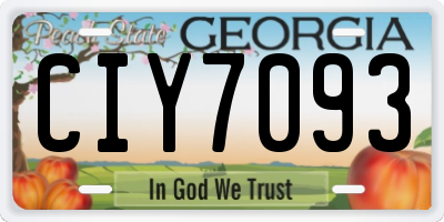 GA license plate CIY7093