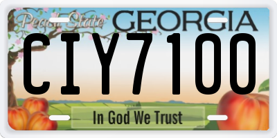 GA license plate CIY7100