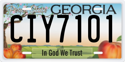GA license plate CIY7101