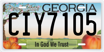 GA license plate CIY7105