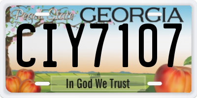 GA license plate CIY7107