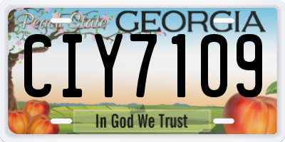 GA license plate CIY7109