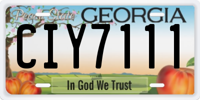 GA license plate CIY7111