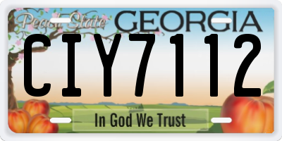 GA license plate CIY7112