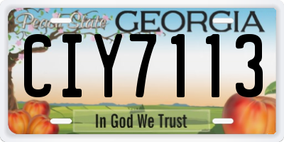 GA license plate CIY7113