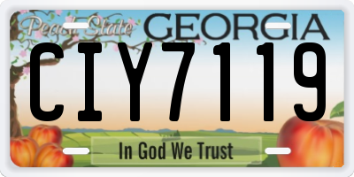 GA license plate CIY7119