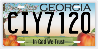 GA license plate CIY7120