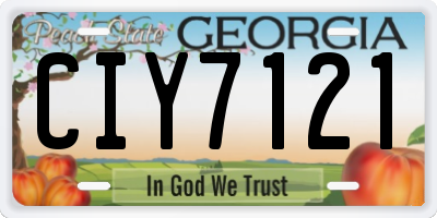 GA license plate CIY7121