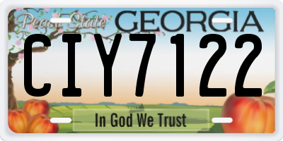 GA license plate CIY7122