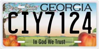 GA license plate CIY7124