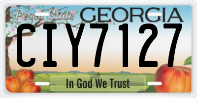 GA license plate CIY7127