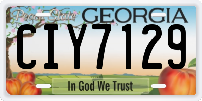 GA license plate CIY7129