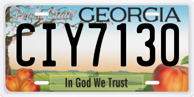 GA license plate CIY7130