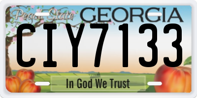 GA license plate CIY7133