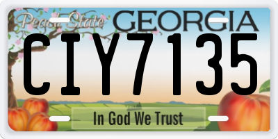 GA license plate CIY7135