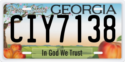 GA license plate CIY7138