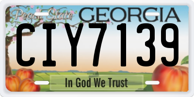 GA license plate CIY7139