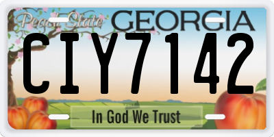 GA license plate CIY7142