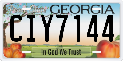 GA license plate CIY7144