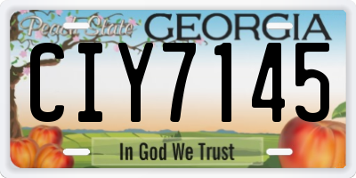 GA license plate CIY7145