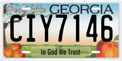GA license plate CIY7146