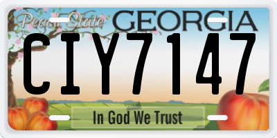 GA license plate CIY7147