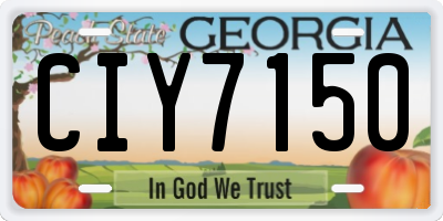 GA license plate CIY7150