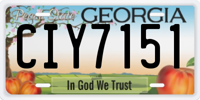 GA license plate CIY7151