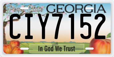 GA license plate CIY7152