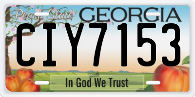 GA license plate CIY7153