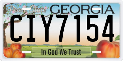 GA license plate CIY7154