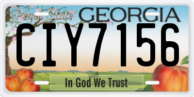 GA license plate CIY7156