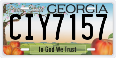 GA license plate CIY7157