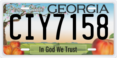 GA license plate CIY7158