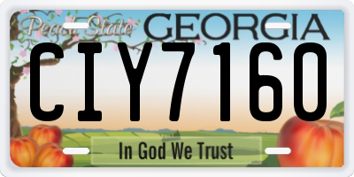 GA license plate CIY7160