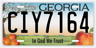 GA license plate CIY7164
