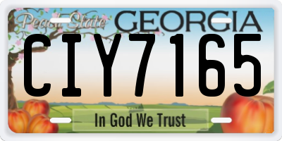 GA license plate CIY7165
