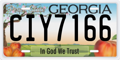 GA license plate CIY7166
