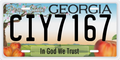 GA license plate CIY7167