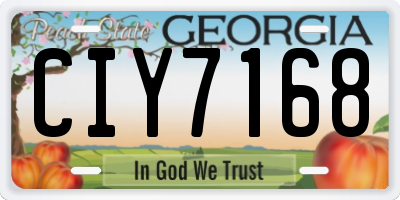 GA license plate CIY7168