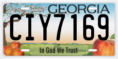 GA license plate CIY7169