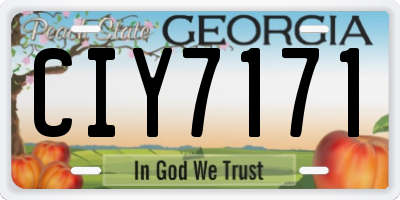 GA license plate CIY7171