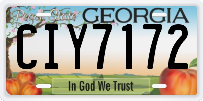 GA license plate CIY7172