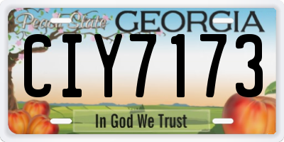 GA license plate CIY7173
