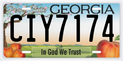 GA license plate CIY7174