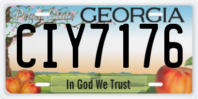 GA license plate CIY7176