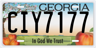 GA license plate CIY7177